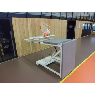 But de basket-ball mobile, repliable et réglable à vérin